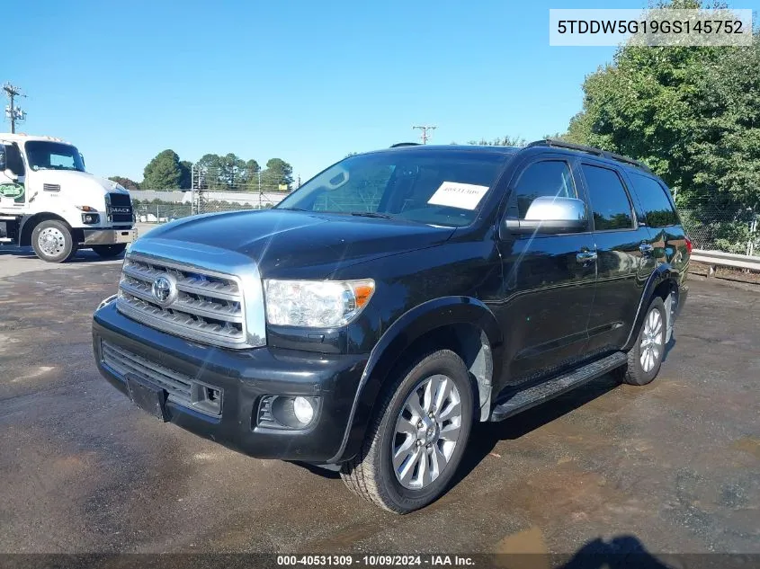 2016 Toyota Sequoia Platinum 5.7L V8 VIN: 5TDDW5G19GS145752 Lot: 40531309