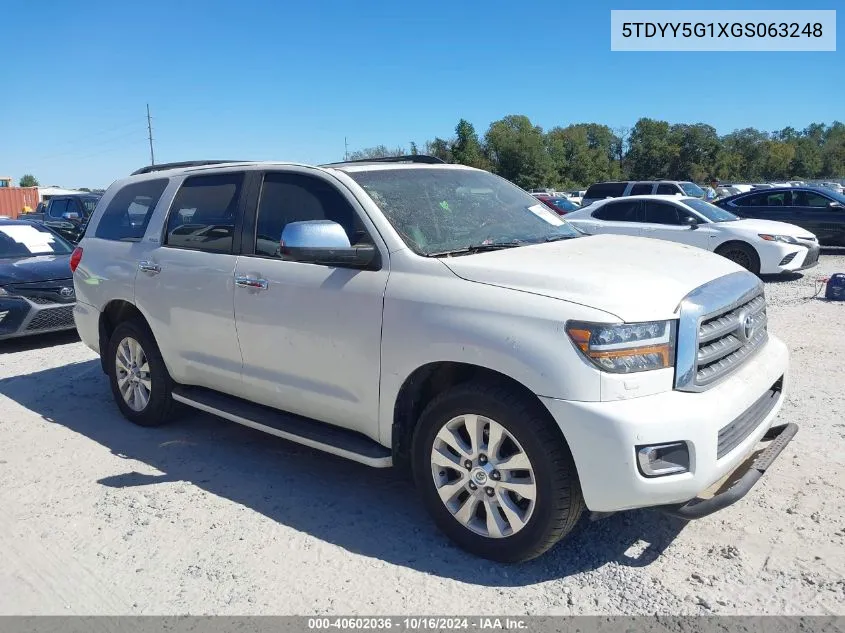 2016 Toyota Sequoia Platinum 5.7L V8 VIN: 5TDYY5G1XGS063248 Lot: 40602036