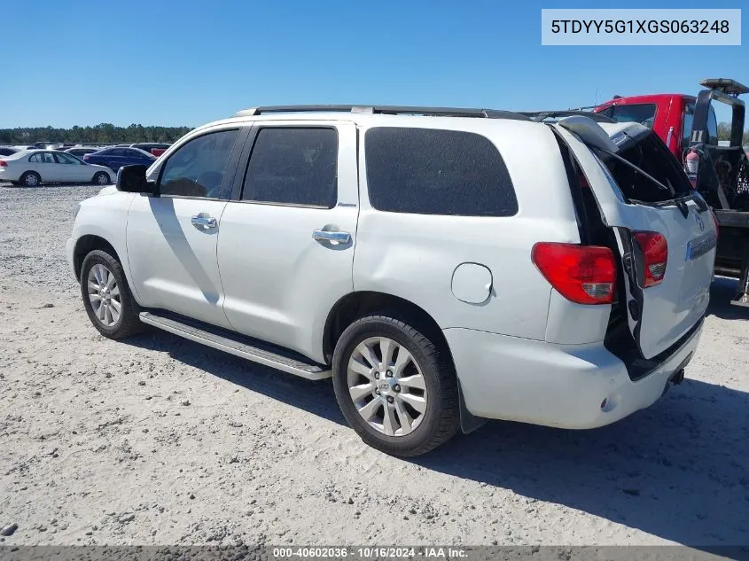 2016 Toyota Sequoia Platinum 5.7L V8 VIN: 5TDYY5G1XGS063248 Lot: 40602036