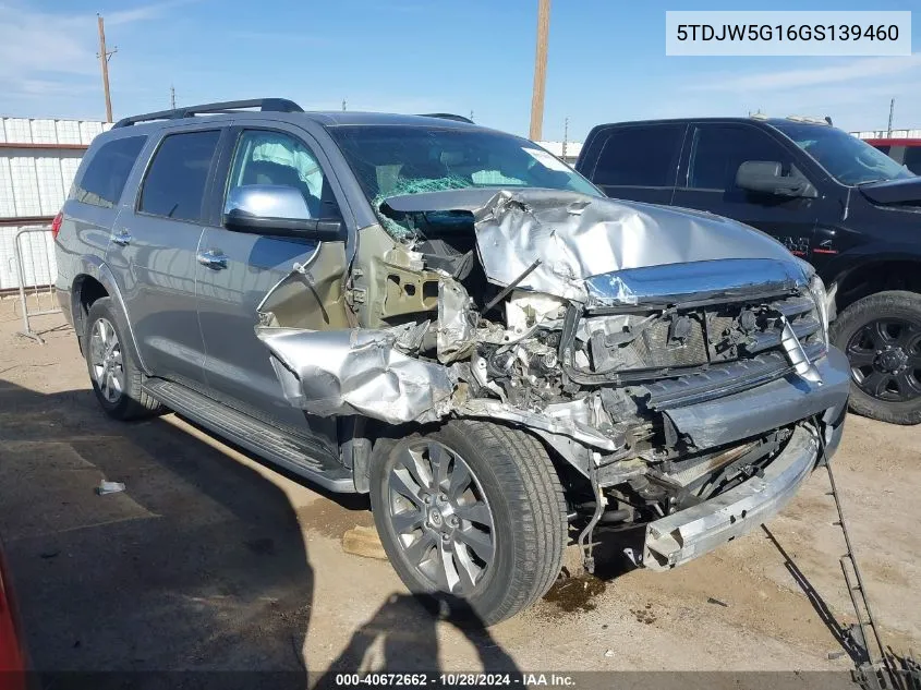 2016 Toyota Sequoia Limited 5.7L V8 VIN: 5TDJW5G16GS139460 Lot: 40672662