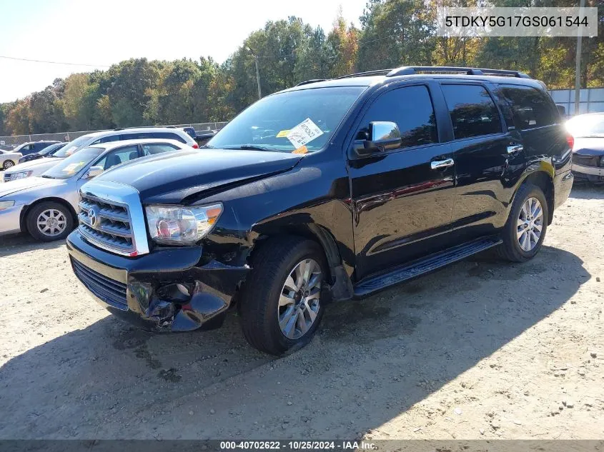 2016 Toyota Sequoia Limited 5.7L V8 VIN: 5TDKY5G17GS061544 Lot: 40702622