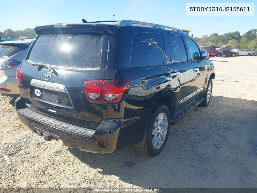 2018 Toyota Sequoia Platinum VIN: 5TDDY5G16JS155611 Lot: 40464965