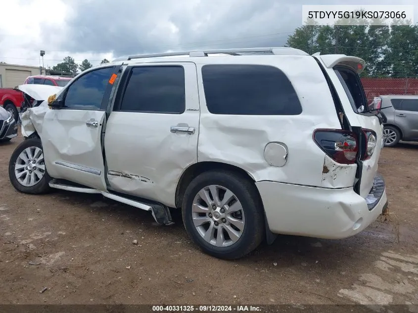 2019 Toyota Sequoia Platinum VIN: 5TDYY5G19KS073066 Lot: 40331325