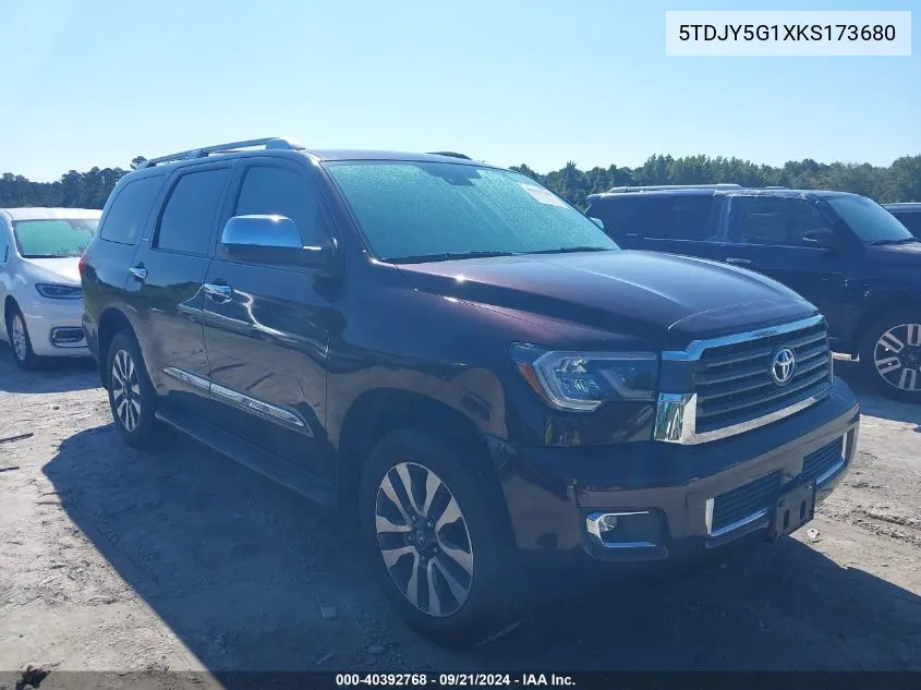 2019 Toyota Sequoia Limited VIN: 5TDJY5G1XKS173680 Lot: 40392768