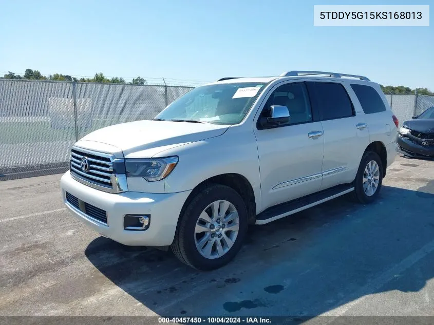 2019 Toyota Sequoia Platinum VIN: 5TDDY5G15KS168013 Lot: 40457450