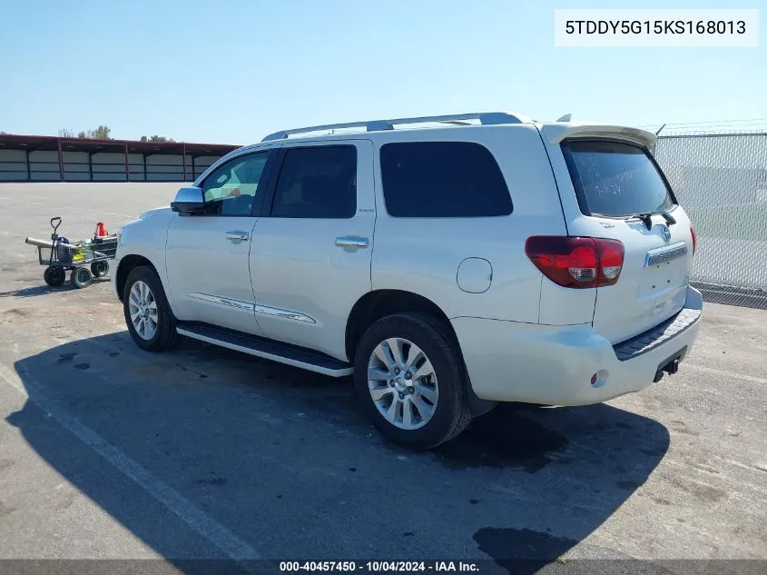 2019 Toyota Sequoia Platinum VIN: 5TDDY5G15KS168013 Lot: 40457450