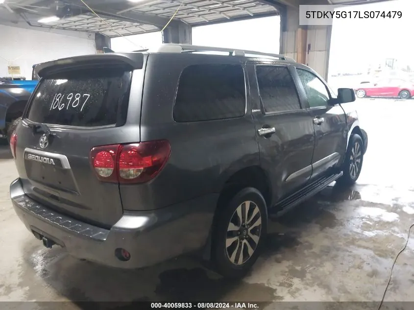 2020 Toyota Sequoia Limited VIN: 5TDKY5G17LS074479 Lot: 40059833