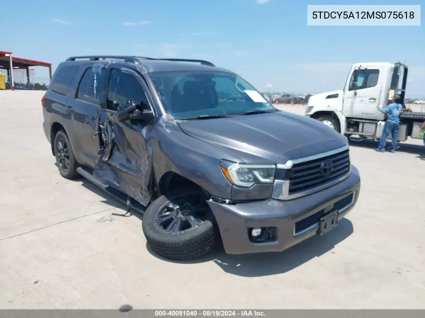 2021 Toyota Sequoia Trd Sport VIN: 5TDCY5A12MS075618 Lot: 40091040