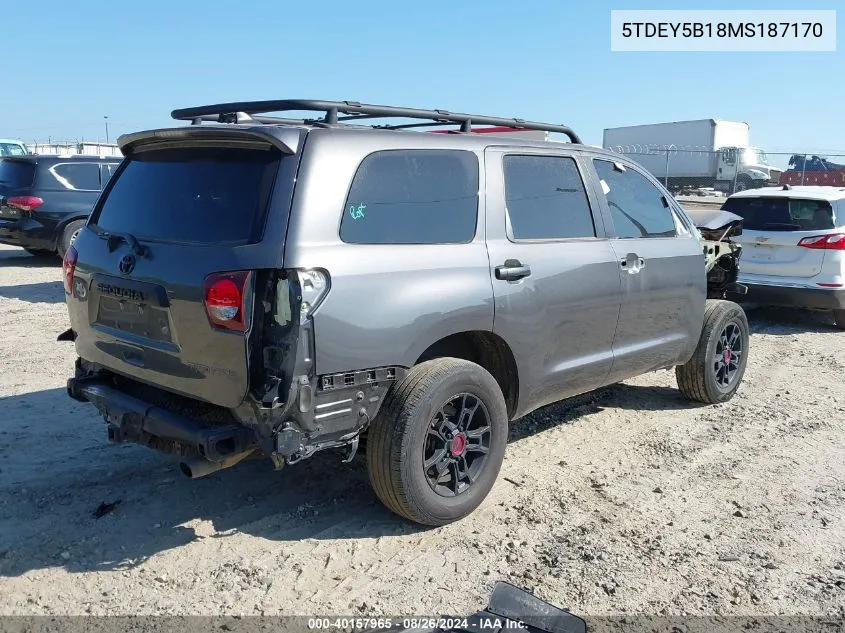 5TDEY5B18MS187170 2021 Toyota Sequoia Trd Pro