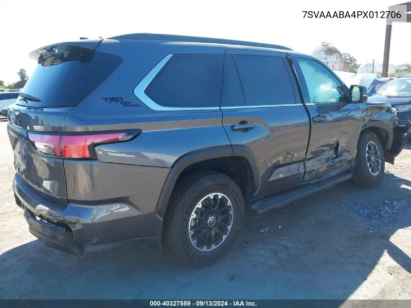 2023 Toyota Sequoia Sr5 VIN: 7SVAAABA4PX012706 Lot: 40327559