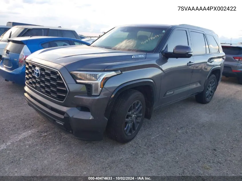 2023 Toyota Sequoia Platinum VIN: 7SVAAAAA4PX002422 Lot: 40474633