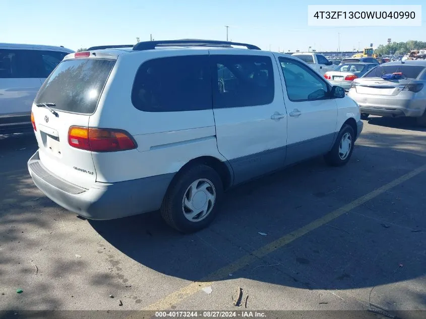 1998 Toyota Sienna Le VIN: 4T3ZF13C0WU040990 Lot: 40173244