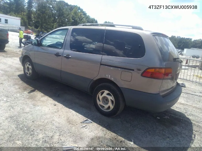 1998 Toyota Sienna Le VIN: 4T3ZF13CXWU005938 Lot: 40298147