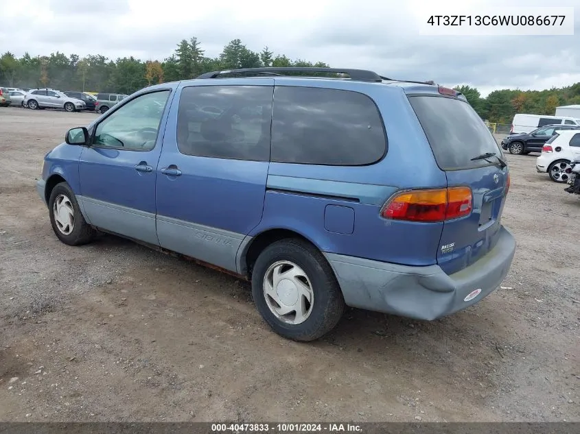 1998 Toyota Sienna Le VIN: 4T3ZF13C6WU086677 Lot: 40473833