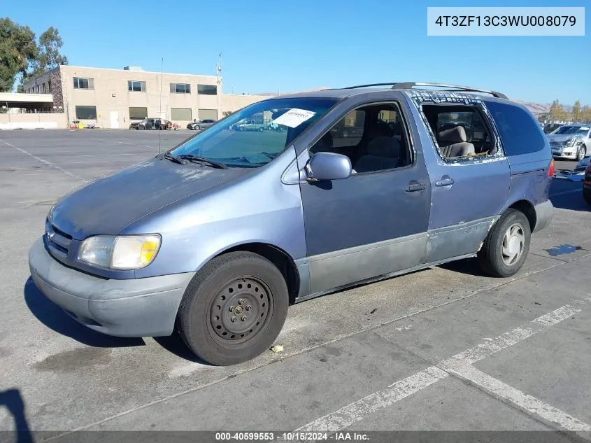 1998 Toyota Sienna Le VIN: 4T3ZF13C3WU008079 Lot: 40599553