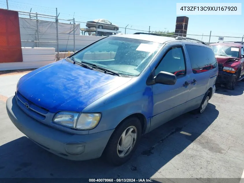 1999 Toyota Sienna Le VIN: 4T3ZF13C9XU167920 Lot: 40079968