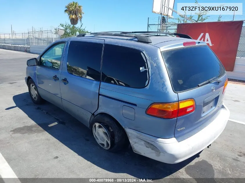 1999 Toyota Sienna Le VIN: 4T3ZF13C9XU167920 Lot: 40079968