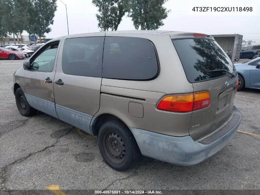 1999 Toyota Sienna Ce VIN: 4T3ZF19C2XU118498 Lot: 40575881