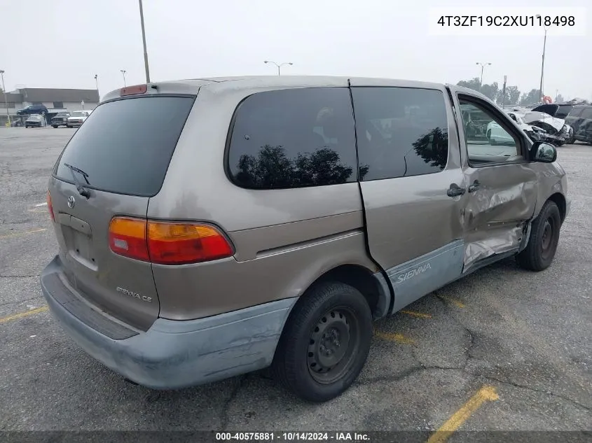 1999 Toyota Sienna Ce VIN: 4T3ZF19C2XU118498 Lot: 40575881