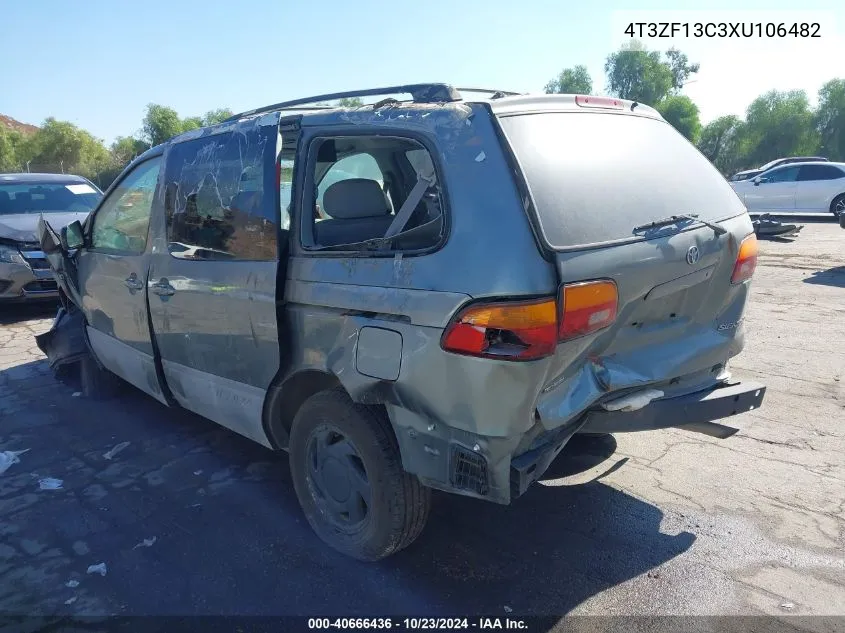 1999 Toyota Sienna Le VIN: 4T3ZF13C3XU106482 Lot: 40666436