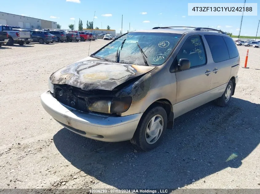 2000 Toyota Sienna Le/Xle VIN: 4T3ZF13C1YU242188 Lot: 12036293