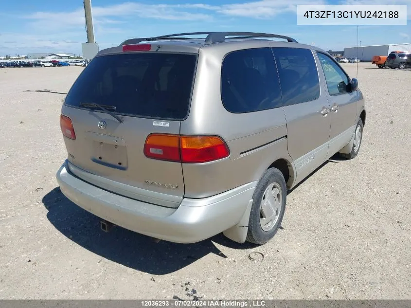 2000 Toyota Sienna Le/Xle VIN: 4T3ZF13C1YU242188 Lot: 12036293