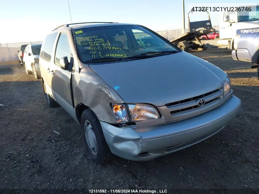 2000 Toyota Sienna Le/Xle VIN: 4T3ZF13C1YU236746 Lot: 12131592