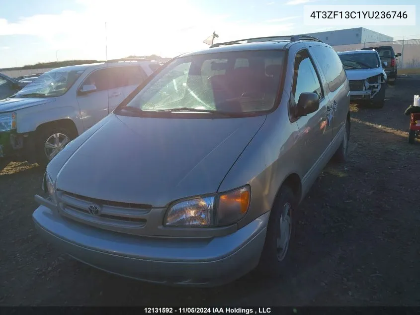 2000 Toyota Sienna Le/Xle VIN: 4T3ZF13C1YU236746 Lot: 12131592