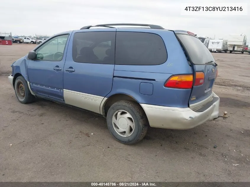 2000 Toyota Sienna Xle VIN: 4T3ZF13C8YU213416 Lot: 40803655