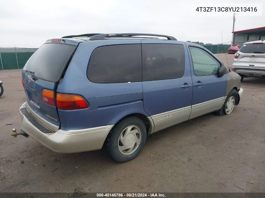 2000 Toyota Sienna Xle VIN: 4T3ZF13C8YU213416 Lot: 40803655