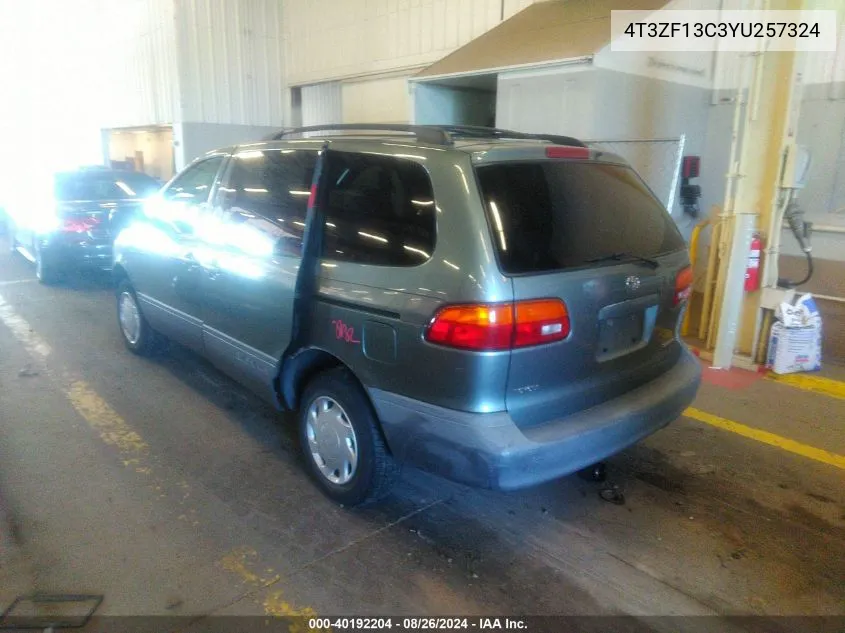 2000 Toyota Sienna Le VIN: 4T3ZF13C3YU257324 Lot: 40192204