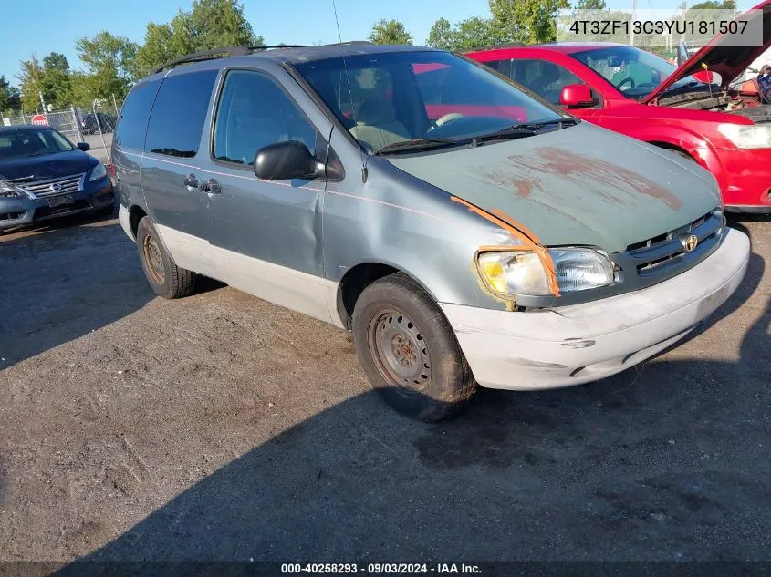 2000 Toyota Sienna Le VIN: 4T3ZF13C3YU181507 Lot: 40258293