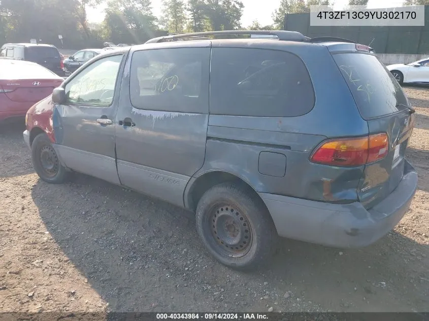 2000 Toyota Sienna Le VIN: 4T3ZF13C9YU302170 Lot: 40343984