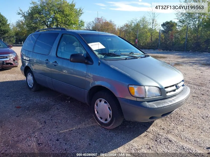 2000 Toyota Sienna Le VIN: 4T3ZF13C4YU199563 Lot: 40398907