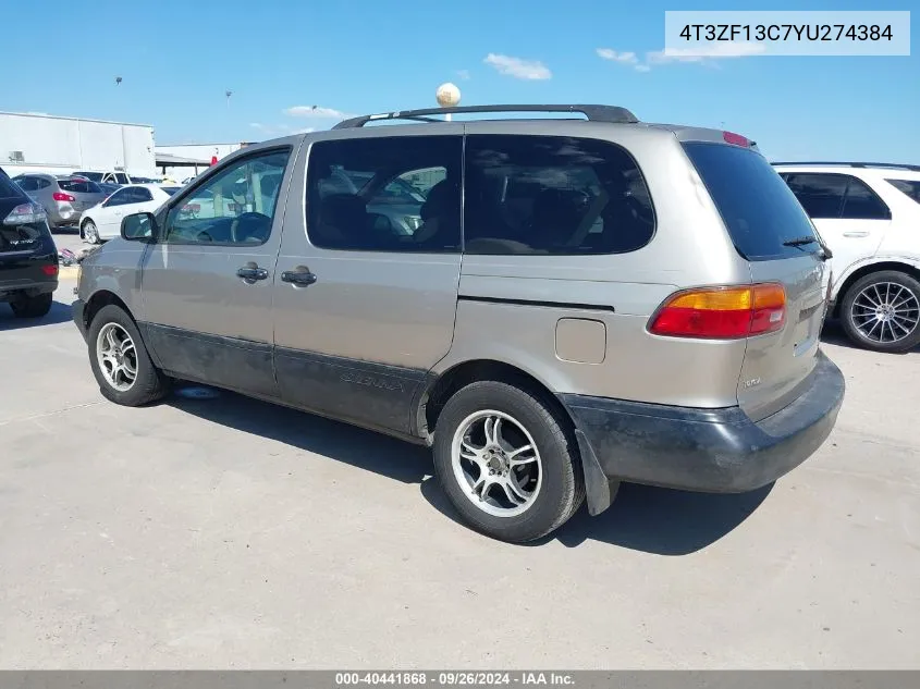 2000 Toyota Sienna Le VIN: 4T3ZF13C7YU274384 Lot: 40441868