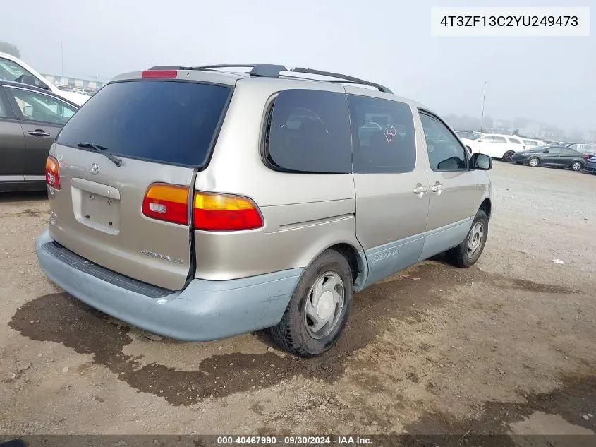 2000 Toyota Sienna Le/Xle VIN: 4T3ZF13C2YU249473 Lot: 40467990