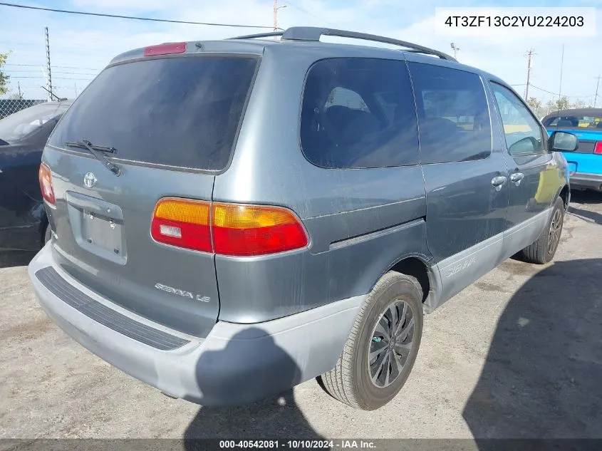 2000 Toyota Sienna Le VIN: 4T3ZF13C2YU224203 Lot: 40542081