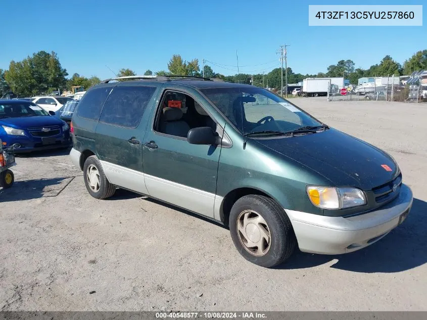 2000 Toyota Sienna Xle VIN: 4T3ZF13C5YU257860 Lot: 40548577