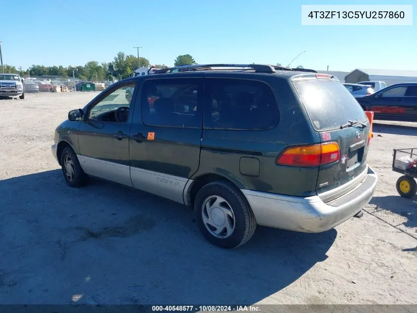 2000 Toyota Sienna Xle VIN: 4T3ZF13C5YU257860 Lot: 40548577