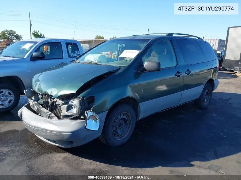 2000 Toyota Sienna Le VIN: 4T3ZF13C1YU290774 Lot: 40599139