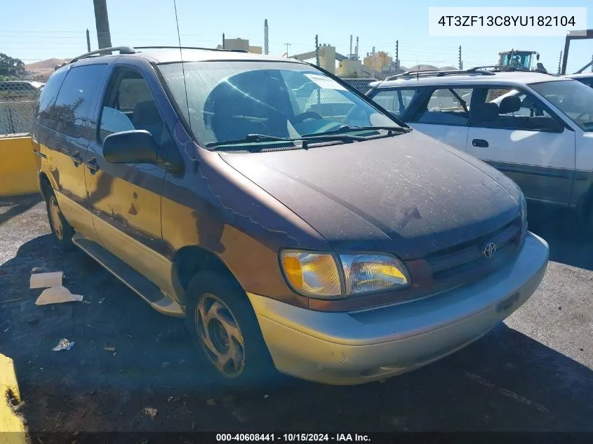 2000 Toyota Sienna Xle VIN: 4T3ZF13C8YU182104 Lot: 40608441