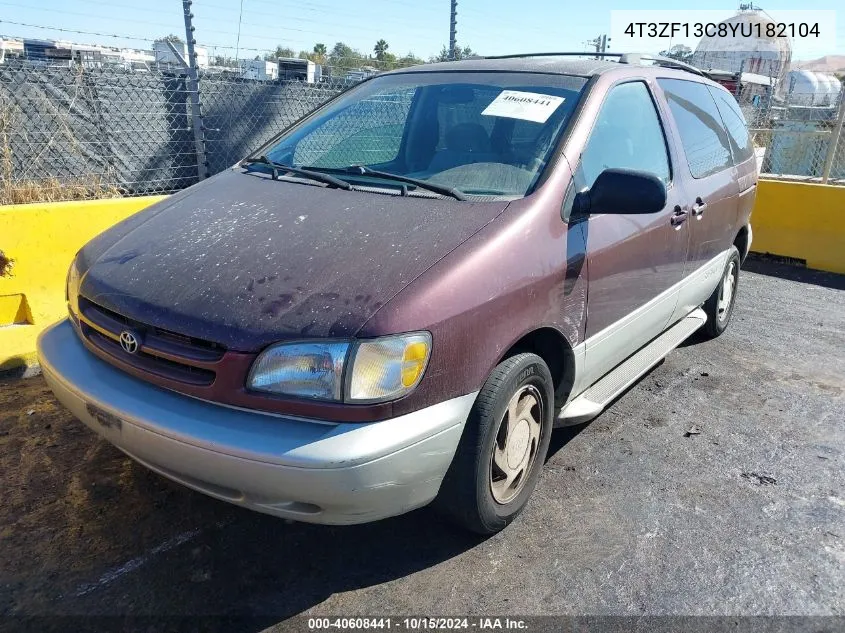 2000 Toyota Sienna Xle VIN: 4T3ZF13C8YU182104 Lot: 40608441