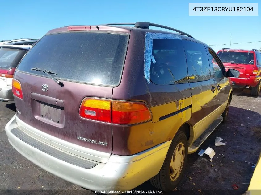 2000 Toyota Sienna Xle VIN: 4T3ZF13C8YU182104 Lot: 40608441