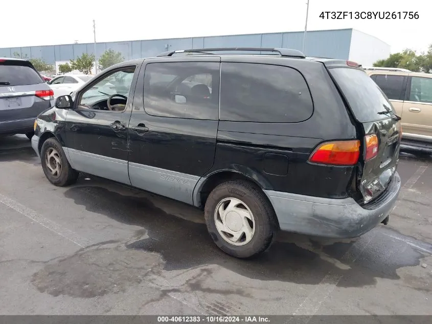 2000 Toyota Sienna Le VIN: 4T3ZF13C8YU261756 Lot: 40612383