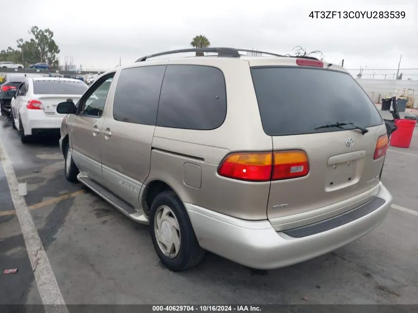 2000 Toyota Sienna Xle VIN: 4T3ZF13C0YU283539 Lot: 40629704