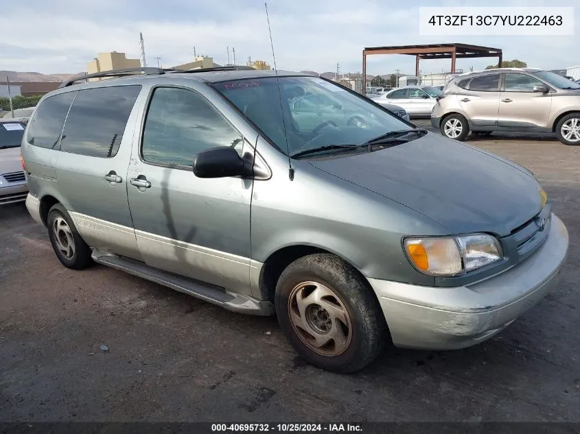 2000 Toyota Sienna Xle VIN: 4T3ZF13C7YU222463 Lot: 40695732