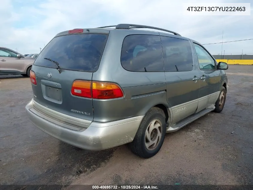 2000 Toyota Sienna Xle VIN: 4T3ZF13C7YU222463 Lot: 40695732