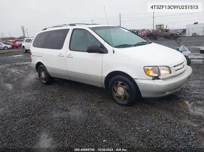 2000 Toyota Sienna Xle VIN: 4T3ZF13C9YU251513 Lot: 40695786