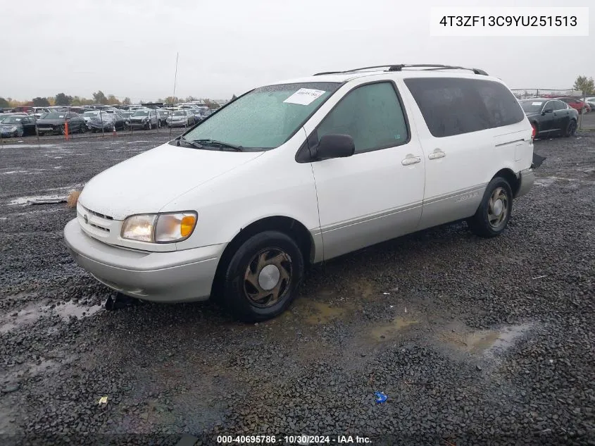 2000 Toyota Sienna Xle VIN: 4T3ZF13C9YU251513 Lot: 40695786