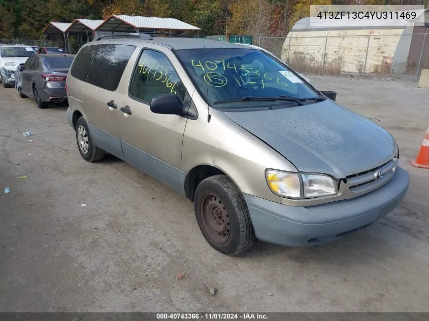 2000 Toyota Sienna Le VIN: 4T3ZF13C4YU311469 Lot: 40743366